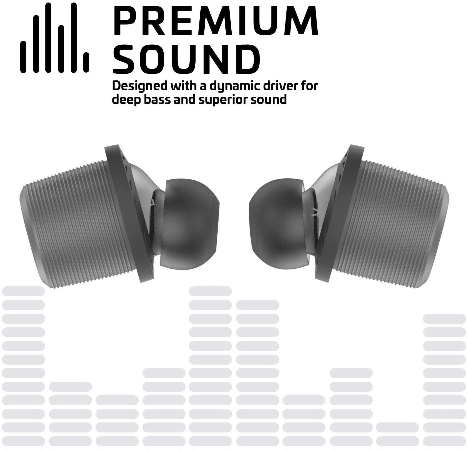 Rowkin Ascent Micro True Wireless Earbud Headphones: 17+ Hours, Bluetooth 5, Small Headphones & Charging Case Deep Bass Mic Quick Pairing & Noise Reduction for Android Samsung & iPhone Slate Gray
