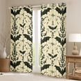thumbnail image 2 of Manfei Cartoon Gothic Bat Curtains Pack of 2 (42x84 Each), Bohemian Damask Flower Curtains Blackout, Teens Kids Child Bedroom Curtains, Curtains and Drapes Bedroom Decor, 2 of 6