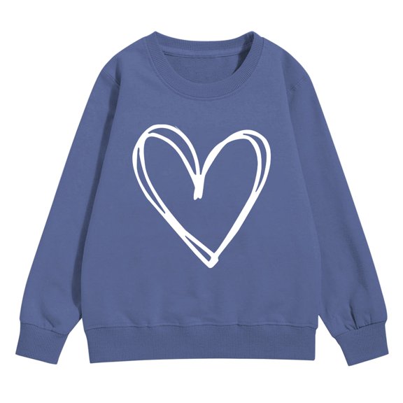 Mercatoo Girls 1reppy Heart Sweatshirts Cute Oversized Pullover Kid Valentines Day Graphic Crewneck Athletic Sweaters with Pocket