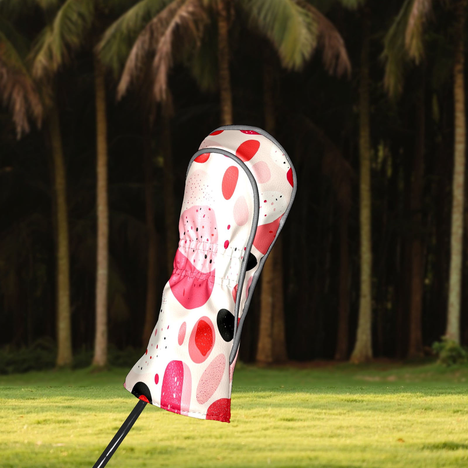 Golf Club Covers PU Leather Waterproof Head Covers for Fairway Woods Hybrids Red Soft Stone Unisex Fits Most Brands