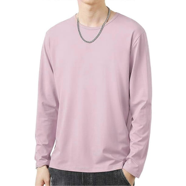 Camiseta de manga larga con cuello redondo para hombre, top de otoño, ropa de diario s20241224643