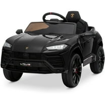 Kidzone 12V 7AH Kids Ride On Car Licensed Lamborghini Urus Electric Vehicle High/Low Speed With 2.4G Remote Control, Horn, Radio, USB, AUX, Spring Suspension, Opening Door, LED light, Black