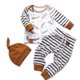 thumbnail image 2 of Worallymy 2 piezas ropa de bebé niño infantil manga larga Top rayas pantalones sombrero gorra, 80 cm Worallymy JD735801518, 2 of 7