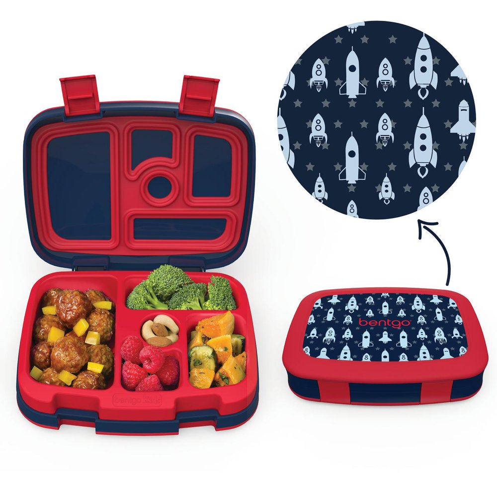 Bentgo Kids Prints (Space Rockets) LeakProof, Bento