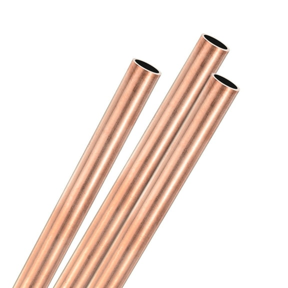 Uxcell 3-Pack Copper Round Tube, 9mm OD 0.5mm Thick 300mm Length Straight Pipe Tubing