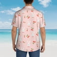 thumbnail image 4 of Honeii Rabbit And Cherry Print Men’s Hawaiian Shirt,Classic Button-Down Short Sleeve Shirt, for Beach, Vacation, and Outdoor Activities,XX-Large, 4 of 7
