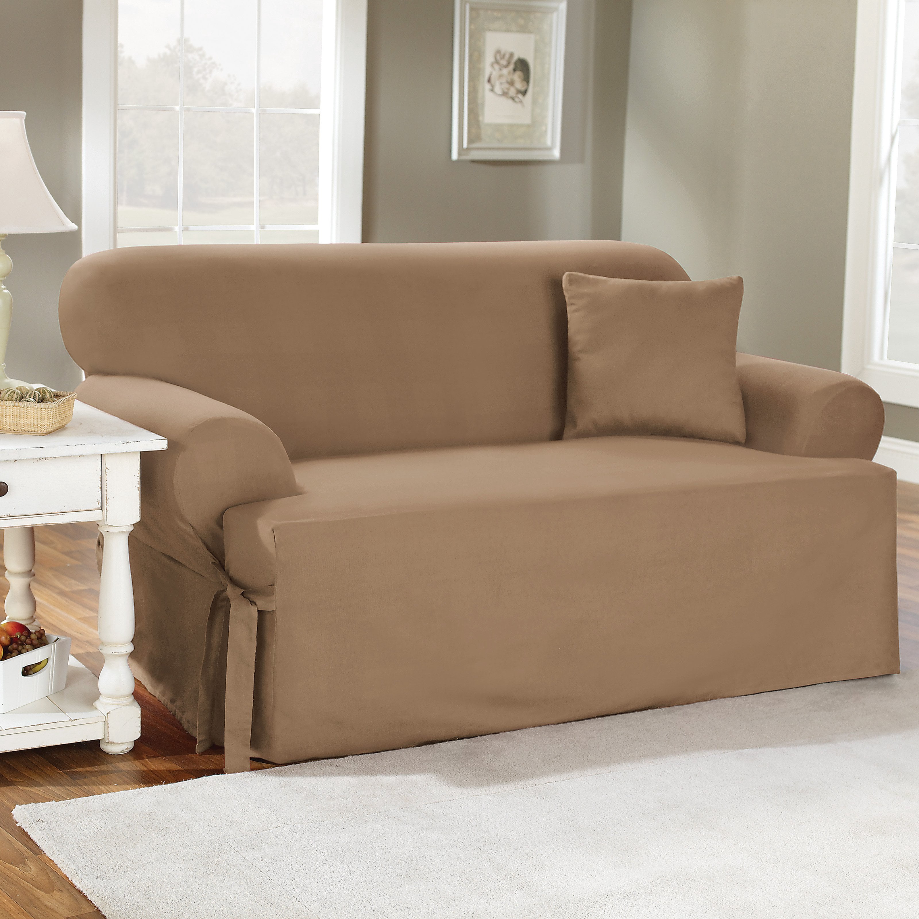 Sure Fit Cotton Duck TCushion Loveseat Slipcover
