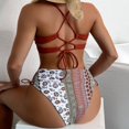 thumbnail image 4 of ENJOYW 2 Pcs/Set Swimwear Set Hollow out Floral Print Slim Fit Cross Strap Summer Bikini for SwimmingPolyester, 4 of 7