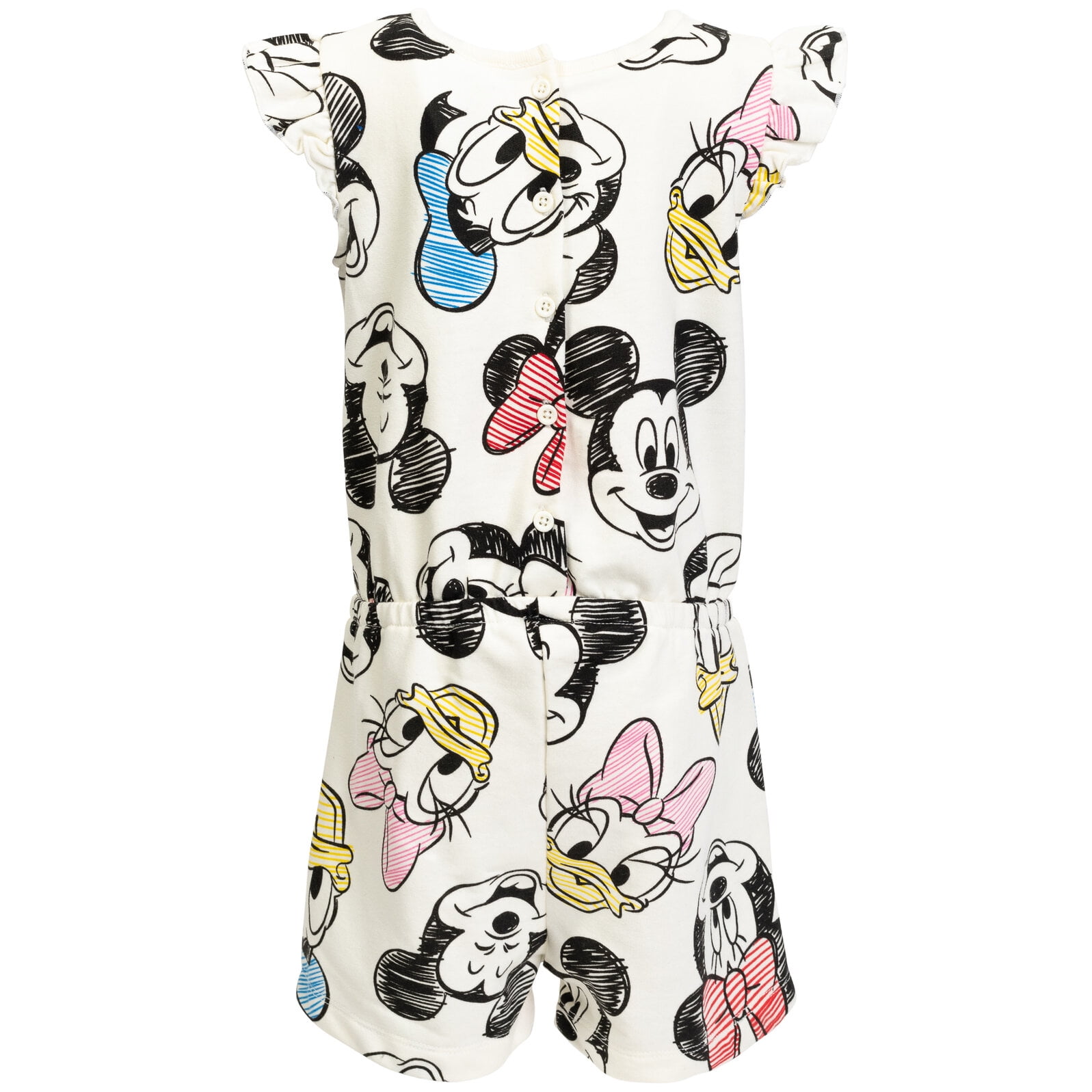 Disney Mickey Mouse Donald Duck Daisy Duck Little Girls French Terry Romper Toddler to Big Kid