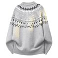 thumbnail image 5 of THNCYX Sweaters For Men Spring Long Sleeve Pullover Crew-Neck Jacquard Comfort Tops M-3XL, 5 of 8