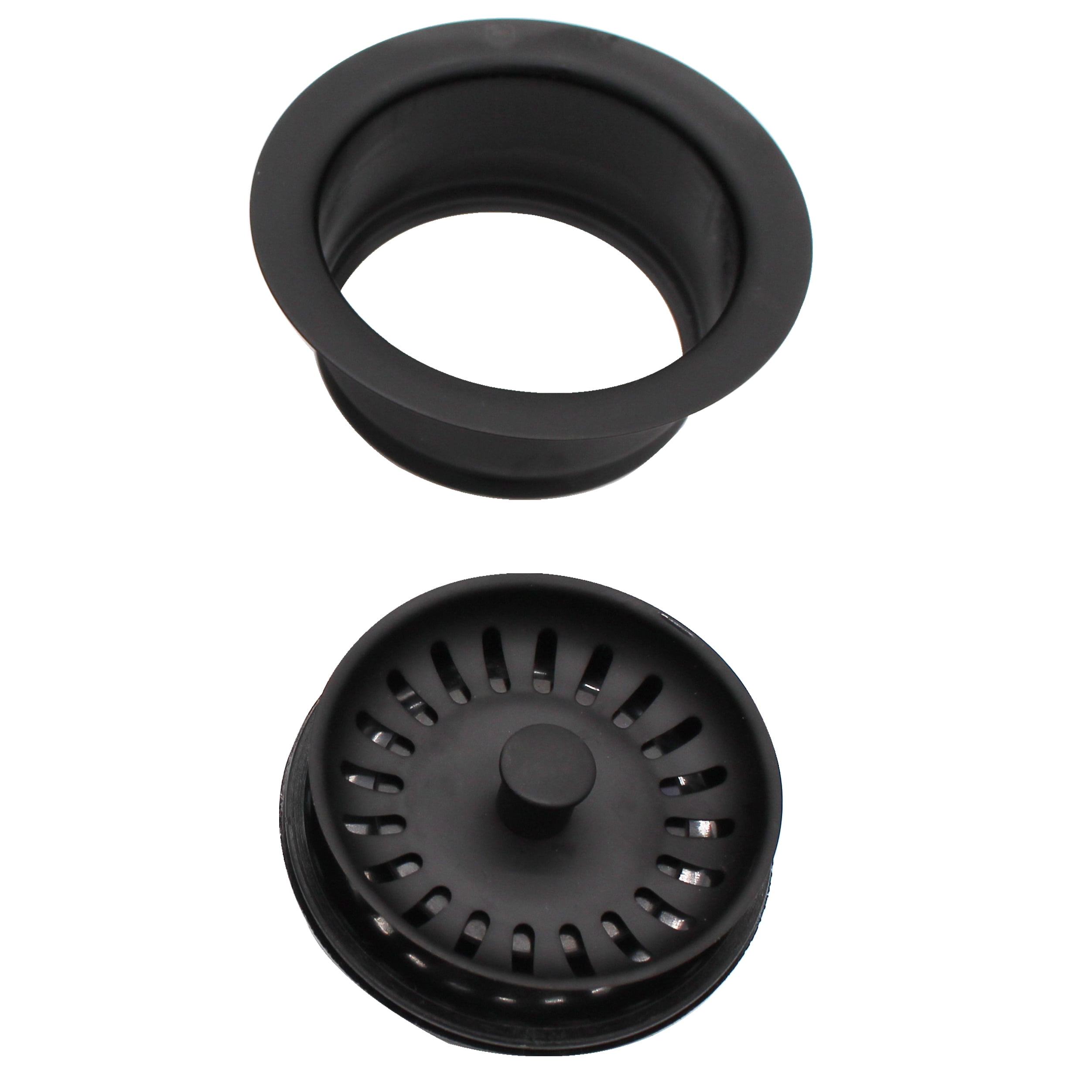 Westbrass COMBO PACK 3-1/2" Post Style Kitchen Sink and Waste Disposal Flange Strainers, Matte Black