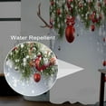 thumbnail image 3 of Christmas Shower Curtain for Bathroom 84x72inches Red Pearls X-mas New Year Decor Shower Curtain Set with Hooks Green Christmas Trees Leaves Waterproof Fabric Shower Curtain, 3 of 6