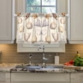 thumbnail image 2 of Yayeee Kitchen Curtains Tier Pair Light Filtering 27"x24" Rod Pocket Short Cafe Window Panel, Watercolor Seashells, 2 of 7