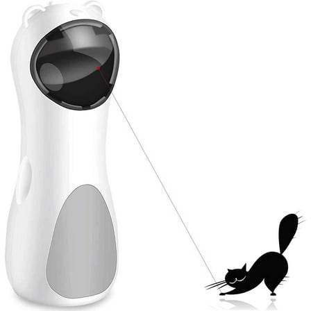 Qishi Cat Laser Toy, Automatic Rotating Laser Pointer for Cats, USB/Battery Charging Operated Pet Training Exercise Chaser Tool