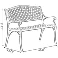 thumbnail image 4 of Outdoor Weather Resistant Seating Bench, Bronze Front Porch Park Bench Lawn Decor, Cast Aluminum Park Bench for Yard, Patio, Garden and Deck, 4 of 9