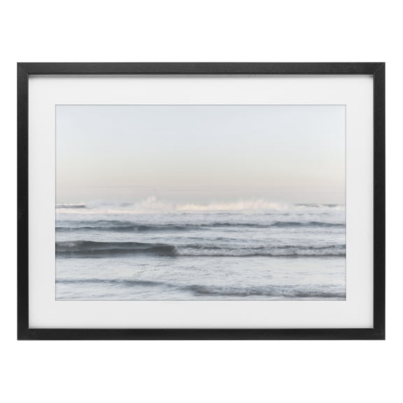 Stupell Industries Transitional Serene Ocean Waves Calmness Black Framed Print Under Glass, 20 x 14, by Melissa McClain