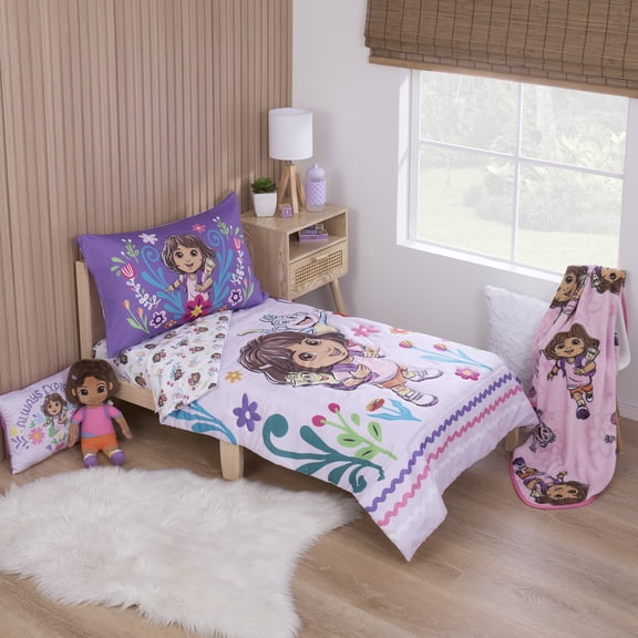 Dora Adventure Awaits 4 Piece Toddler Bed Set