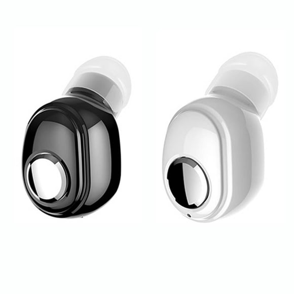 sweethay Mini auriculares intrauditivos 5,0 compatibles con Bluetooth, auriculares inalámbricos HiFi con micrófono, auriculares deportivos, auriculares Cables de audio/vídeo blanco