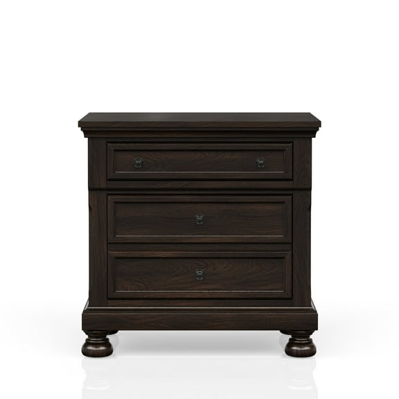Stylish Two Dark Cherry Nightstand - Solid Wood And Build Quality Two Drawer Organizer