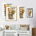 thumbnail image 4 of Designart Teddy Bear Love Holding Flowers I Canvas Wall Art, 4 of 5