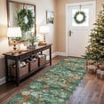 thumbnail image 2 of Washable 3x10 Hallway Runner Rug: Floral Scalloped Soft Runners For Entryway Kitchen Non Slip Bathroom Floor Mat Water Resistant Light Weight Carpet Living Room Bedroom (3x10 Floral/green), 2 of 9