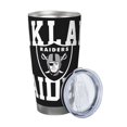 thumbnail image 2 of Taza térmica duradera de acero inoxidable 304 con tapa y pajita con temática del equipo de fútbol de los Raiders Taza térmica de acero inoxidable de 20 oz Taza para automóvil Adecuada para bebidas, 2 of 8