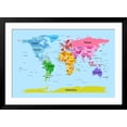 thumbnail image 2 of Art.com World Map with Big Text for Kids Art Print by Michael Tompsett, Black Frame Wall Art, 44" x 32", 2 of 5