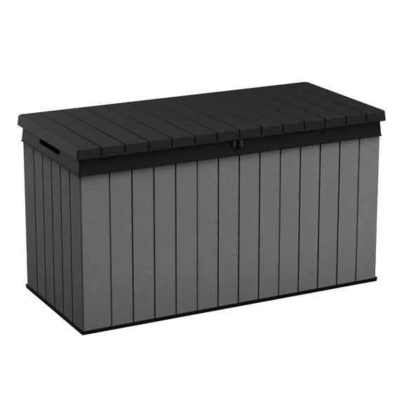 Keter Darwin 150 Gallon Durable Resin Outdoor Deck Box Storage Organization, Graphite