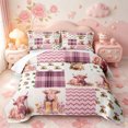 thumbnail image 2 of meiyoeat Highland Cow Patchwork Pattern Quilt King,Western Cow Print King Coverlet Set For Girl,3 Pieces,1 Bedspread and 2 Pillowcases, 2 of 7