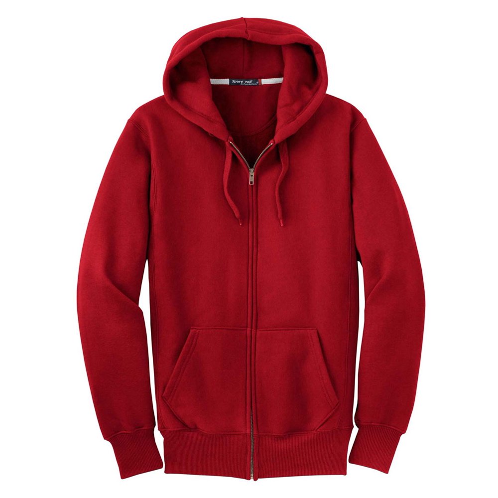 SportTek SportTek Men's Heavyweight Full Zip Hooded Sweatshirt_Red