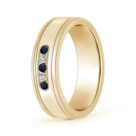 Round Shape Blue Sapphire CZ Diamond Eternity Band Ring 925 Sterling Silver Yellow Gold Plated September Birthstone Christmas New Year Gift Gemstone Jewelry