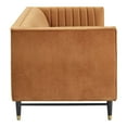 thumbnail image 3 of Modway Devote Channel Tufted Performance Velvet Loveseat in Cognac, 3 of 8
