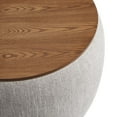 thumbnail image 5 of Perla Upholstered Fabric Storage Ottoman in Heathered Weave Wheat, 5 of 9