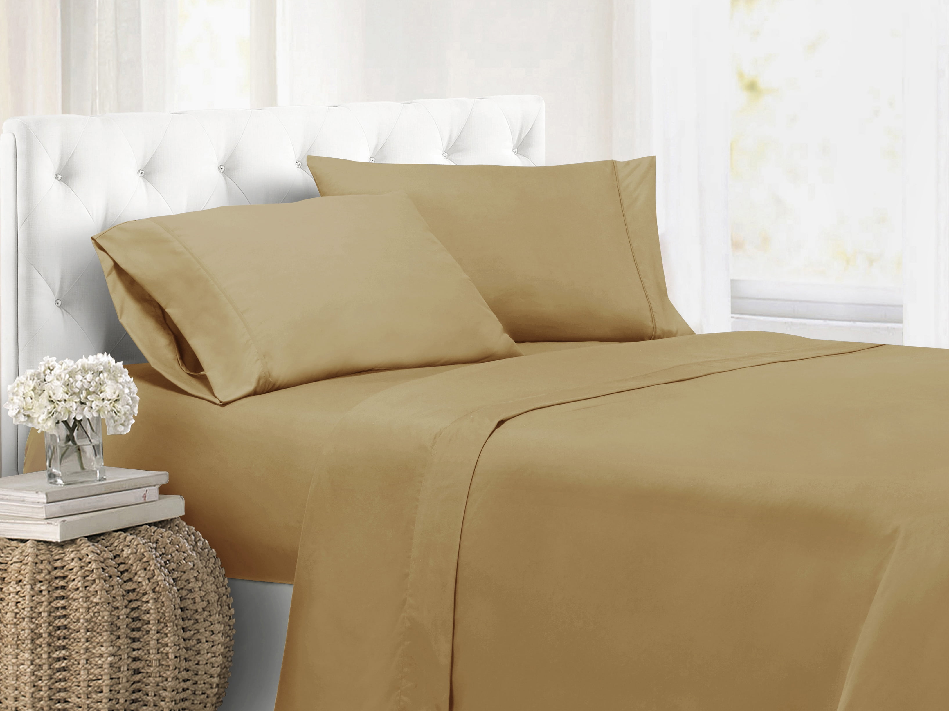 Unique Home Solid Clearance Bed Sheets 1800 Series Brushed Microfiber