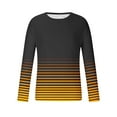 thumbnail image 5 of S-4X Big & Tall T Shirts for Men Plus Size Long Sleeve Crewneck T-Shirts Mens Casual Stripe Printed Pullover Slim-Fit Basic Athletic Workout Tees Tops, 5 of 5