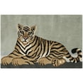 thumbnail image 2 of SAFAVIEH Wilderness Marion Tiger Graphic Print Wool Area Rug, Light Grey/Tan, 2' x 3', 2 of 2
