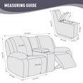thumbnail image 4 of Timeles 2 Seat Recliner Sofa Covers with Middle Console Slipcover, Loveseat Recliner Couch Cover Stripe Jacquard Furniture Protector Covers with Elastic Bottom for Kids, Pets (Light Gray), 4 of 6