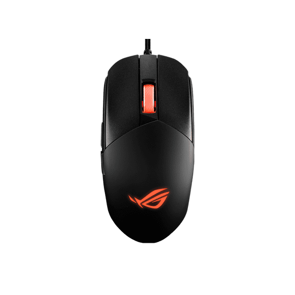 Asus ROG Strix Impact III Gaming Mouse, Semi-Ambidextrous, Wired, Lightweight, 12000 DPI sensor, 5 programmable buttons, Replaceable switches, Paracord cable, FPS gaming mouse, Black