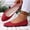Red, variant on Women's Solid Full Cover Low Cut Lazy Flats, Slip On Soft Sole Daily Comfortable Casual Moccasins Red 36