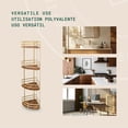 thumbnail image 3 of Esquinero Para Baño Estante Organizador Mueble Para Baño 4 Niveles Metalico Dorado Madera Acacia, 3 of 11
