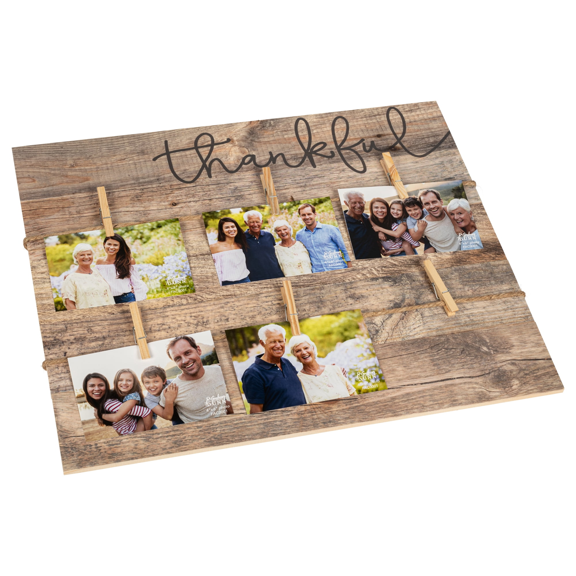 Photo Frame-Clothesline Clipboard-Thankful (21" x 17.5")