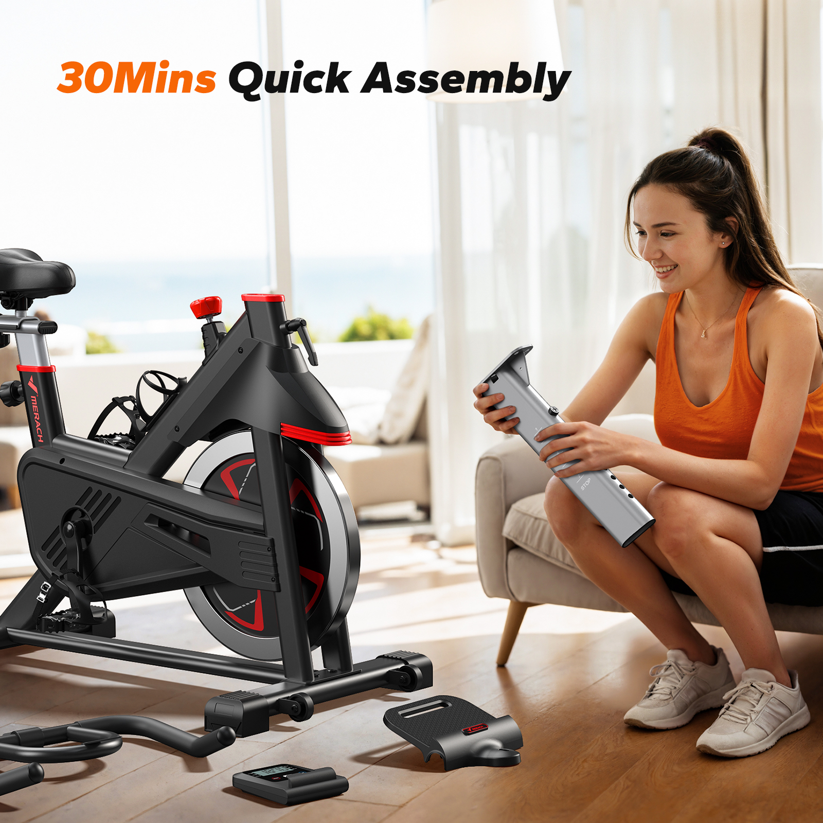 MERACH Exercise Bike with 100 Resistance Levels and App photo 2