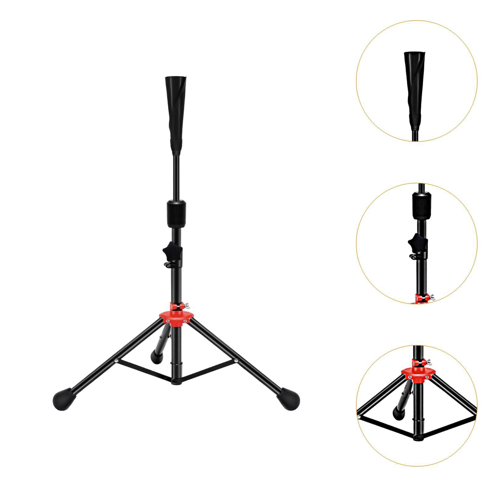 Baoblaze Baseball Batting Tee Accessories Professional Adjustable Height Comfortable Grip Red