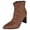 Brown, variant on Women Ankle Boots Block High Heels Side Zipper Booties Pointed Toe Quilted Knitted Stitching LOREENA-21 Light Brown Tan 8
