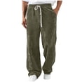 thumbnail image 2 of Men’s Corduroy Straight Leg Pants, Casual Trousers Elastic Waist Drawstring Tight Fit Cotton Stretch Breathable Daily Wear Office Work Outdoor Essentials | JASKFLY,Green M, 2 of 8