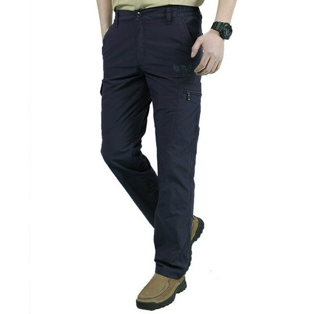RKSTN Pantalons pour Hommes Pantalons Cargo d'Automne Mode Décontractée Coupe Ajustée Multi-Poches Pantalons Droits Pantalons d'Assaut Extérieurs Pantalons de Sport Pantalons Amples Pantalons à Jambes Droites