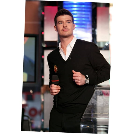 Robin Thicke Poster Black Jacket 16in x 24in Poster Square Adults Western Graphic