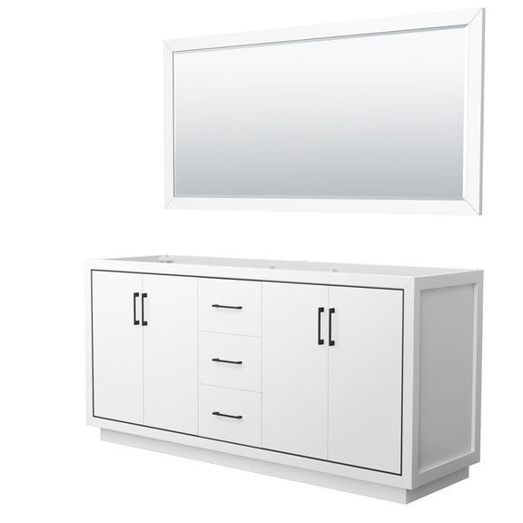 Wyndham Collection Wcf1111-72D-Cx-M70 Icon 71" Double Free Standing Vanity Cabinet - White