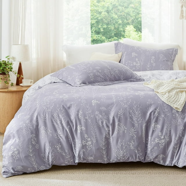 Juego de edredón Bedsure Oversize Queen Lavender, 3 piezas