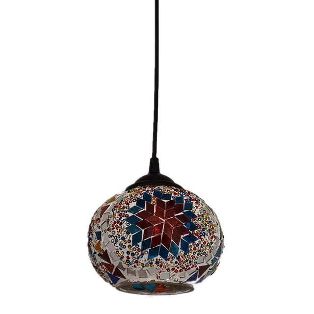Cateissary Lámpara colgante turca mosaico iluminación vidrio coloreado hecho a mano para decoración del hogar Iluminación y accesorios Tipo D